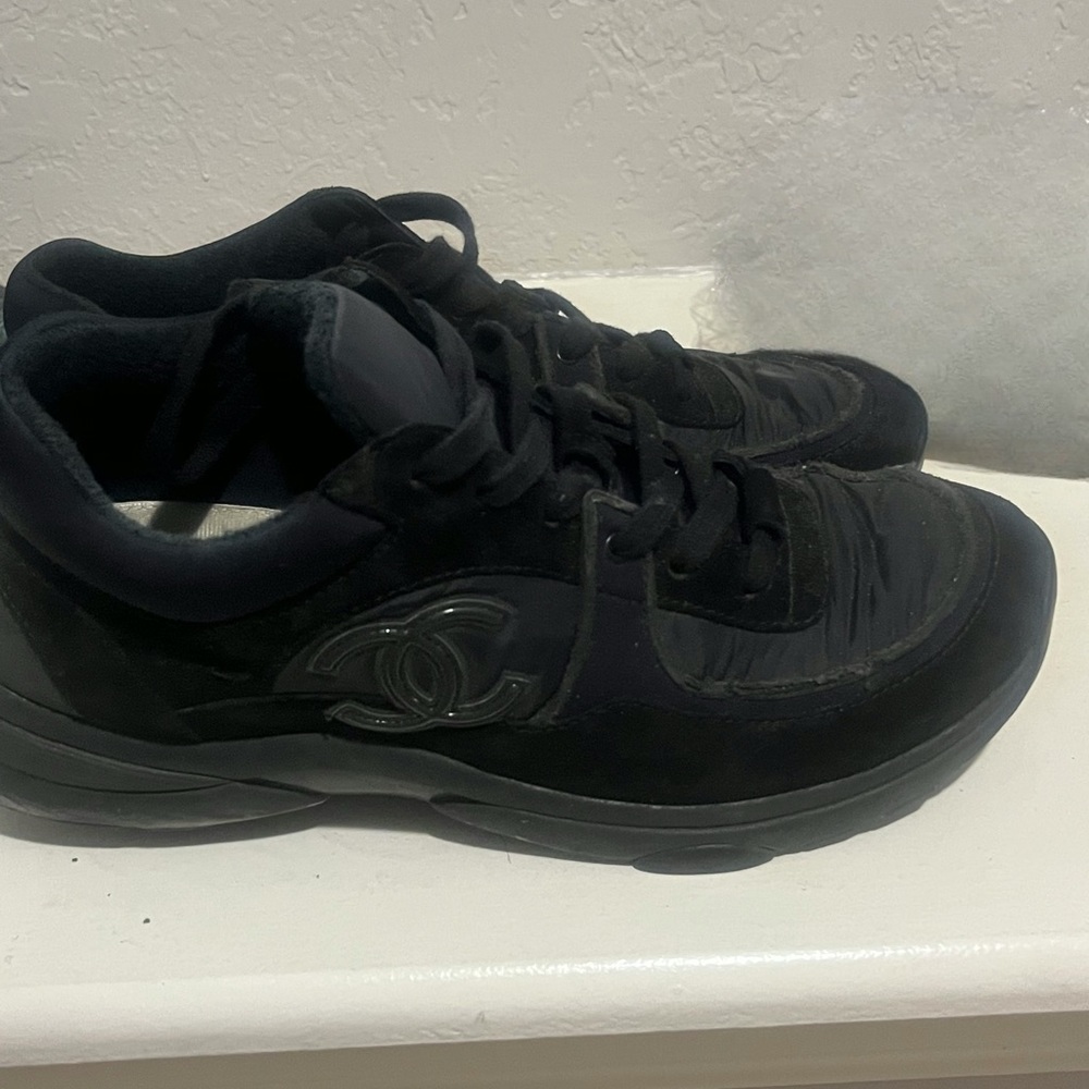 Authentic CHANEL Black Sneakers